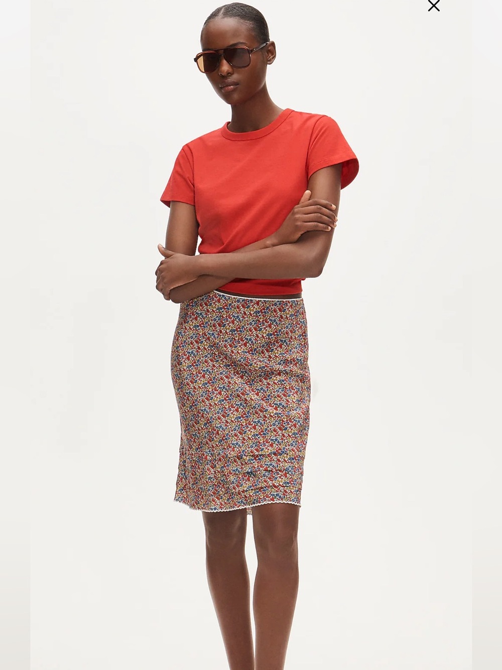 NWT Ruffle-trim slip skirt in Liberty® fabric